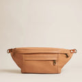 Soft Leather Dual Zip Sling Crossbody Fanny Pack