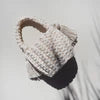 Hand Knitted Mini Bucket Bag Removable Contrast Tassels