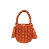 Hand Knitted Mini Bucket Bag Removable Contrast Tassels