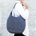 Slouchy Indigo Vegan Suede Hobo Shoulder Bag