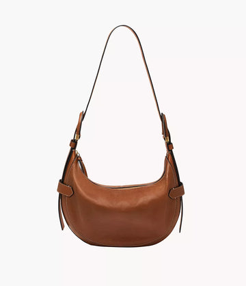 Smooth Leather Adjustable Strap Crescent Hobo Bag