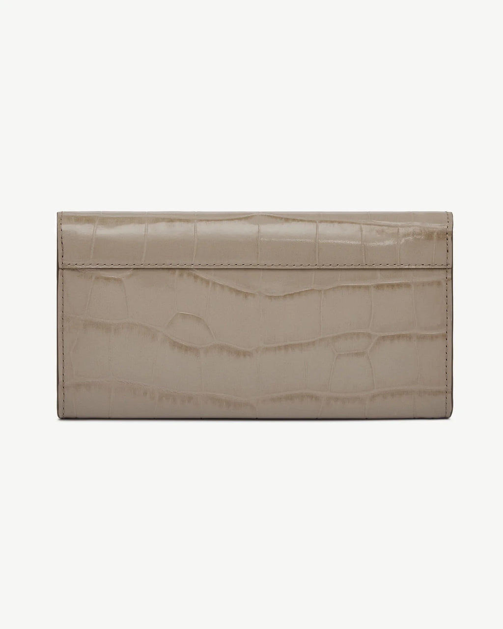 Croc Embossed Leather Bar Hardware Chain Wallet Bag