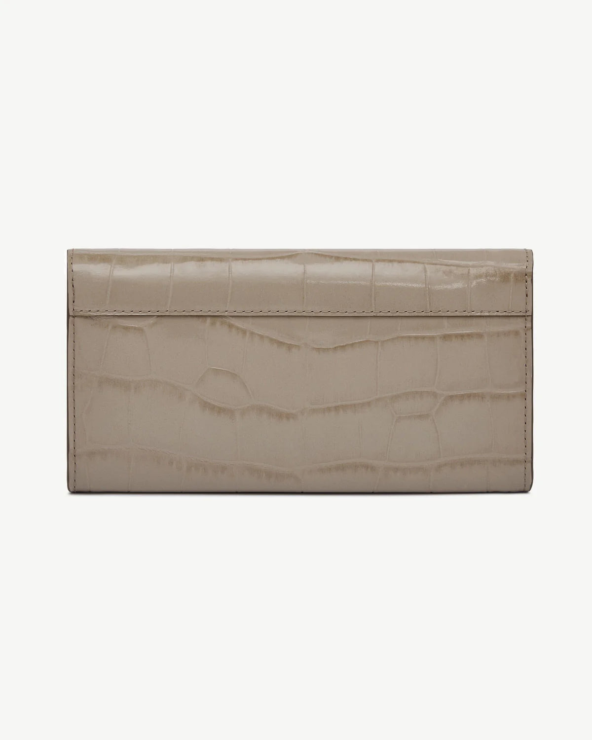 Croc Embossed Leather Bar Hardware Chain Wallet Bag
