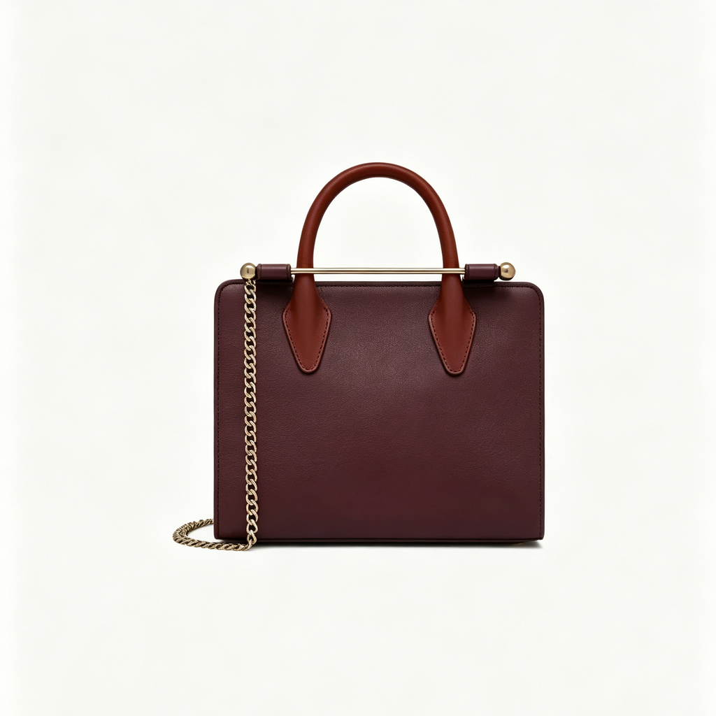 Smooth Leather Music Bar Mini Tote Handbag