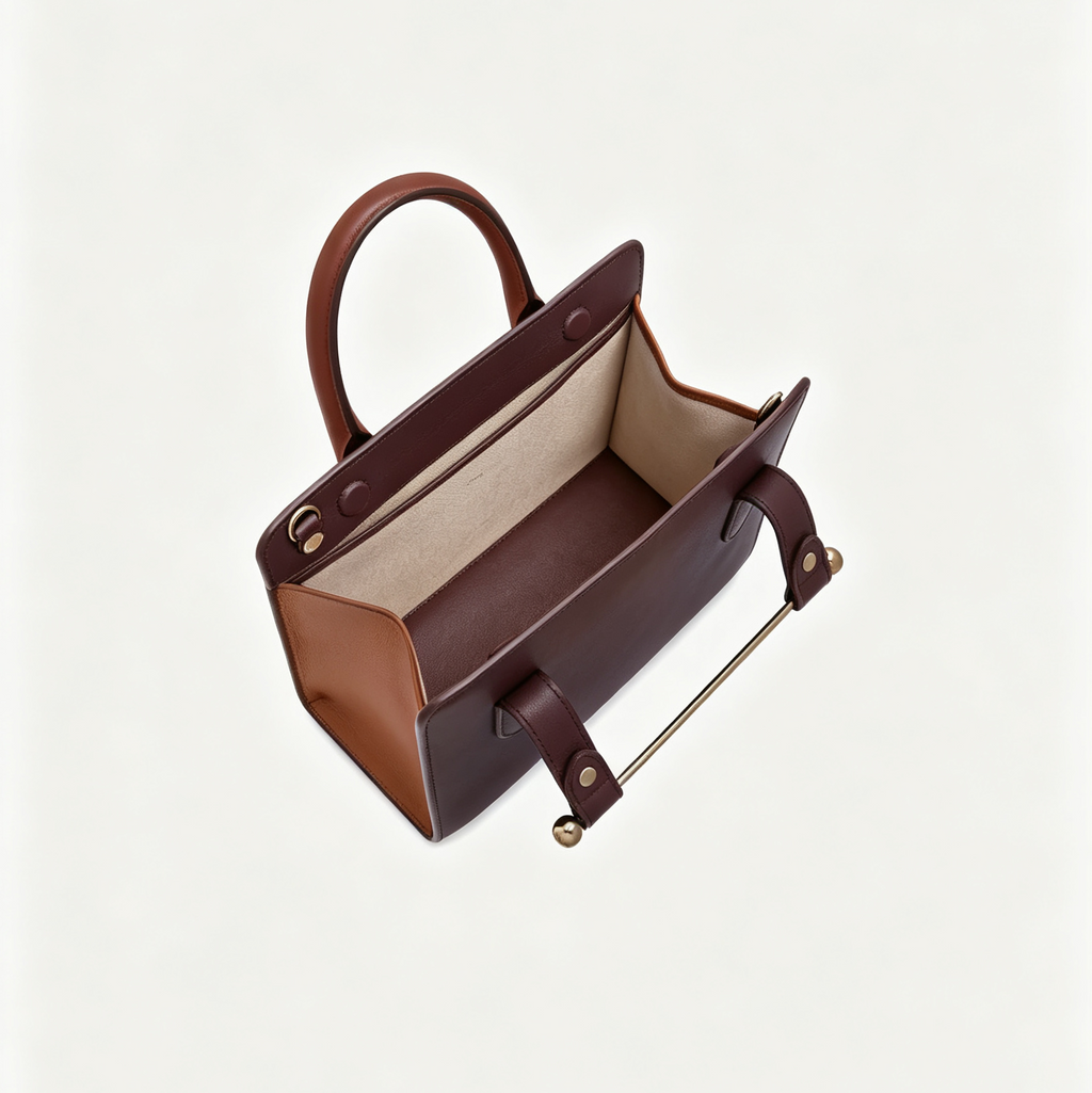 Smooth Leather Music Bar Mini Tote Handbag