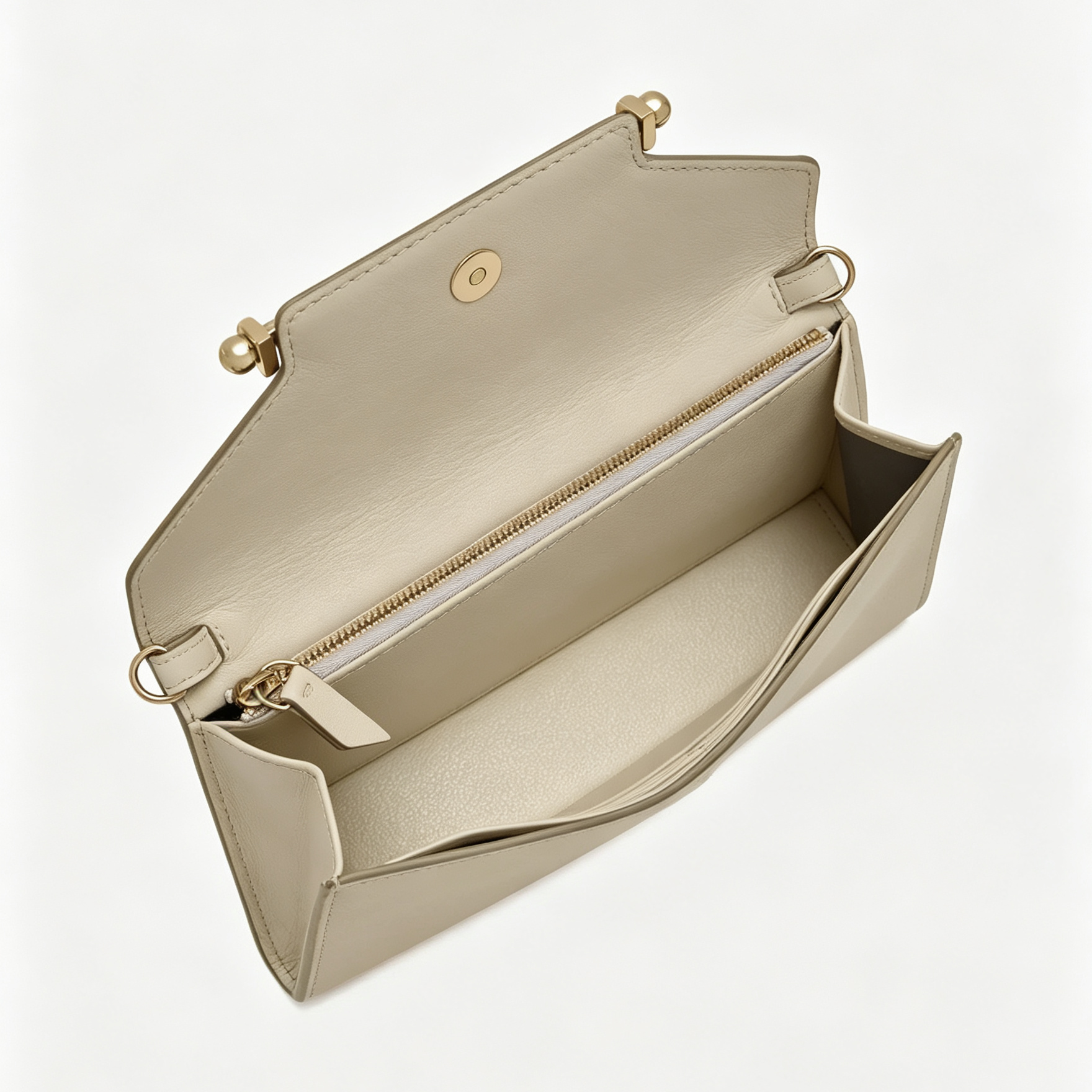 Smooth Leather Bar Hardware Chain Wallet Bag
