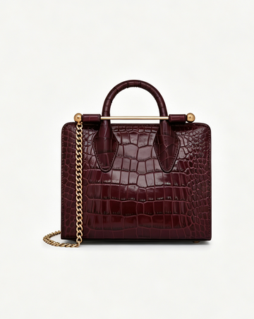 Croc Embossed Leather Music Bar Nano Tote Bag