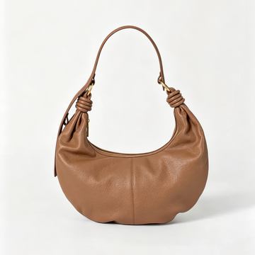 Knotted Pebble Leather Dumpling Hobo Shoulder Bag